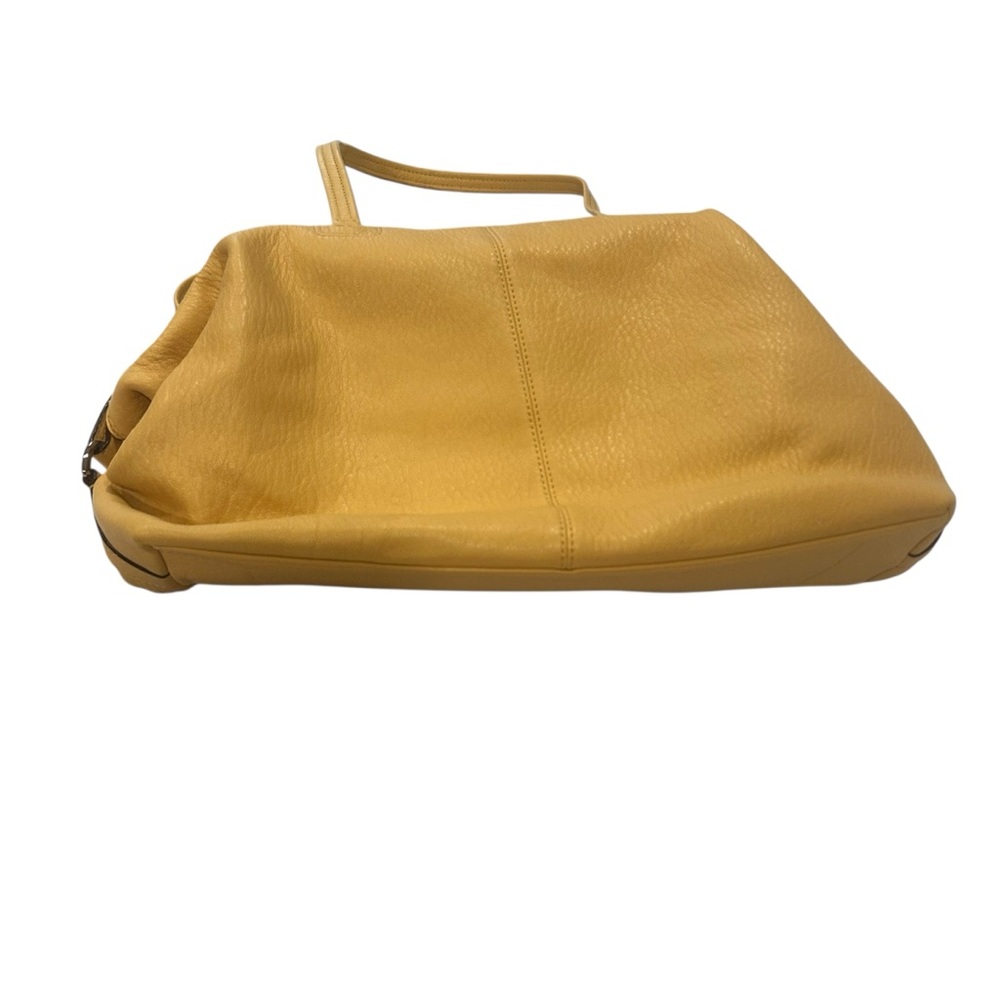 Coach Julia Satchel leather handbag purse sunflower yellow new w/ flaw vintage - Picture 9 of 17